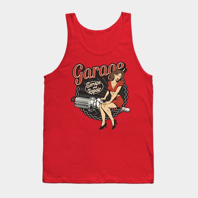 Garage Service and Repair Tank Top by funkymonkeytees